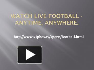 VIPBox Manchester City vs Fulham FC Streaming Online