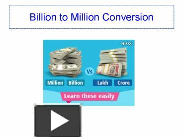 Billion to Million Conversion presentation | free to download