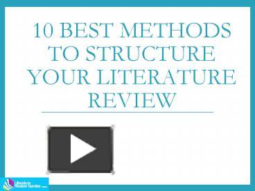 Ways of presenting literature review picture