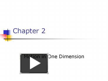 Motion in One Dimension presentation | free to view