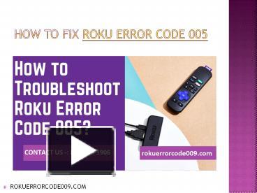 Roku Error Code 005