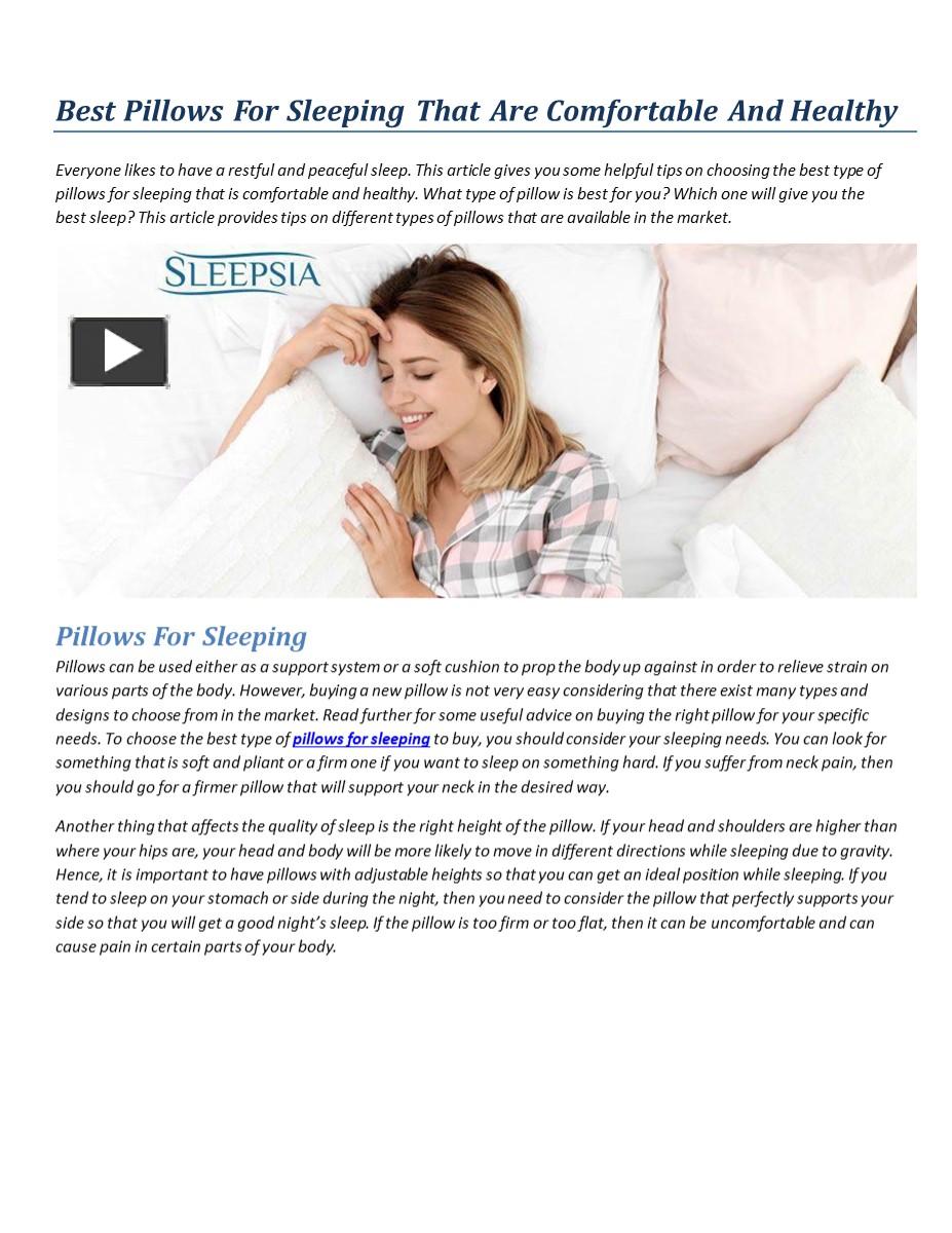 PPT Best Pillows For Sleeping That Are Comfortable And Healthy