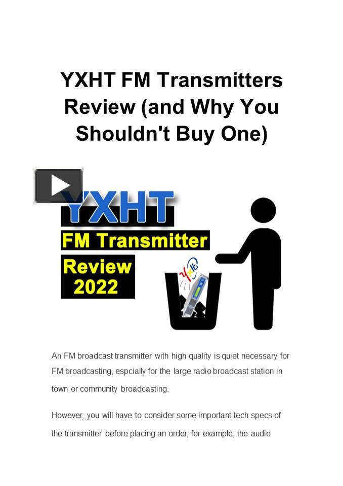 PPT YXHT FM Transmitters Review (and Why You Shouldn't Buy One) PowerPoint presentation free