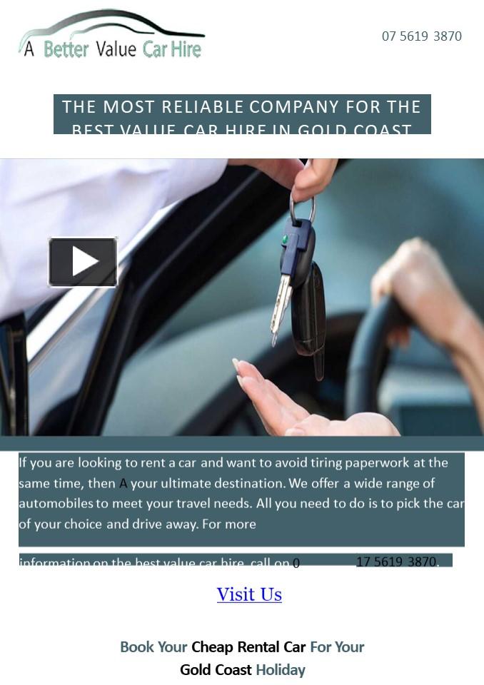 PPT The most reliable company for the best value car hire in Gold