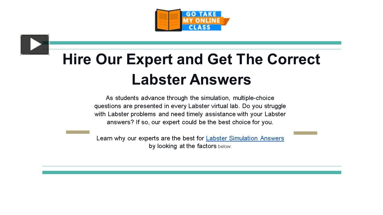 PPT Hire Our Expert and Get The Correct Labster Answers PowerPoint