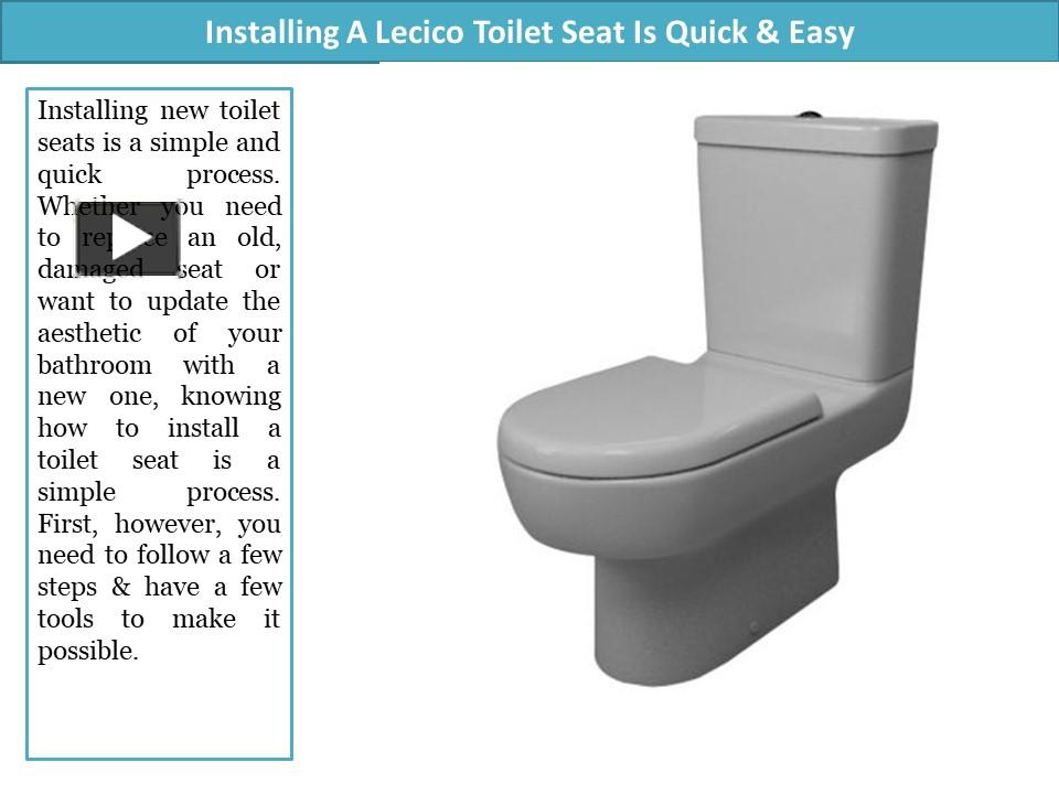 PPT Installing A Lecico Toilet Seat Is Quick & Easy PowerPoint