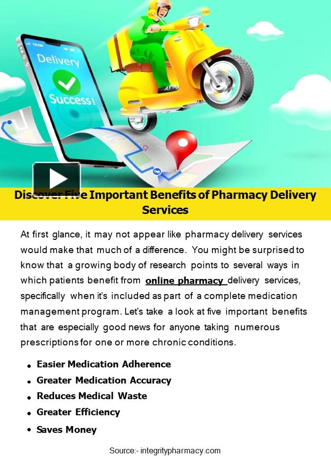 PPT Discover Five Important Benefits of Pharmacy Delivery Services PowerPoint presentation