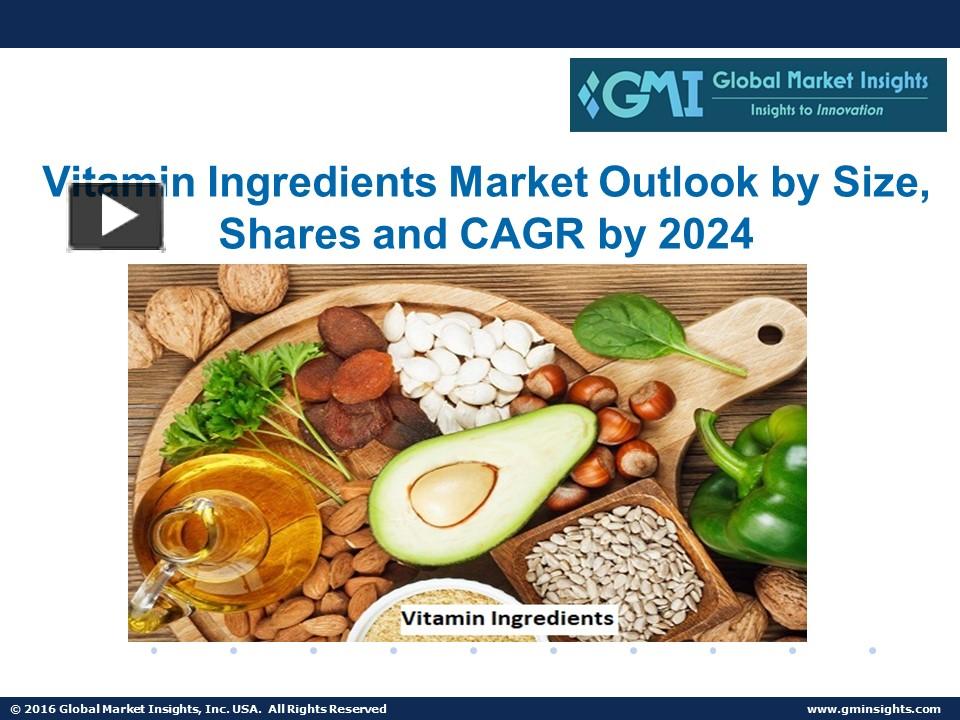 PPT Vitamin Ingredients Market is anticipated to witness steady growth by 2024 PowerPoint