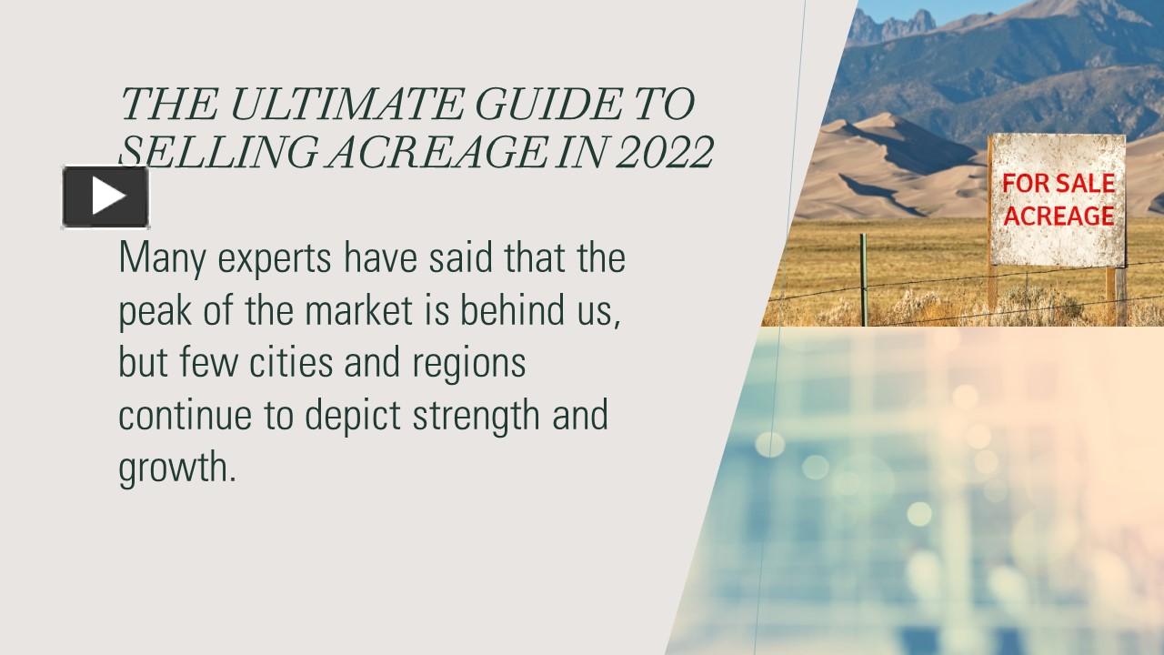 PPT The Ultimate Guide to Selling Acreage in 2022 PowerPoint