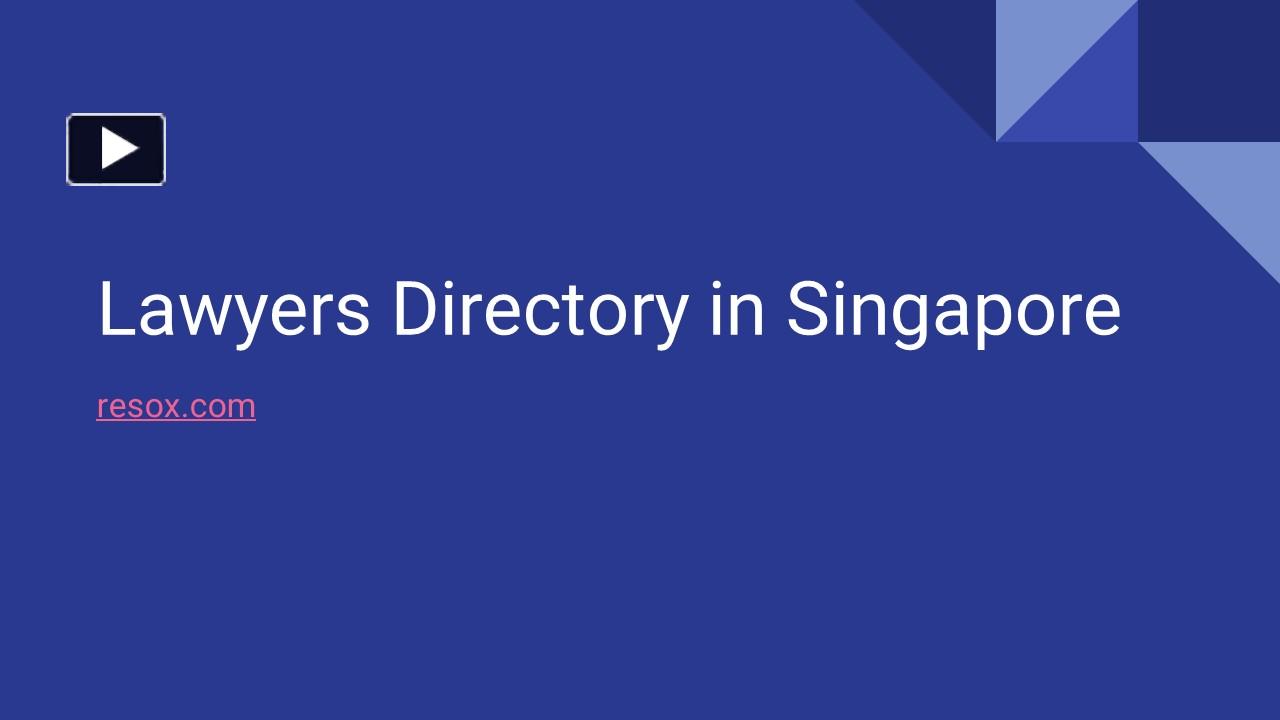 PPT Lawyer Directory in Singpore PowerPoint presentation free to
