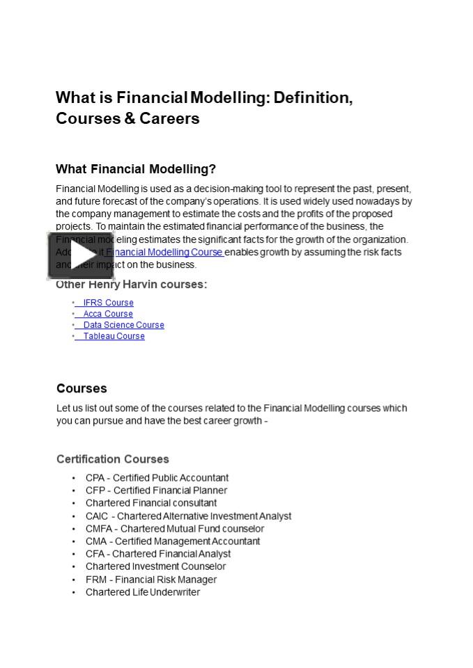PPT What is Financial Modelling Definition, Courses & Careers