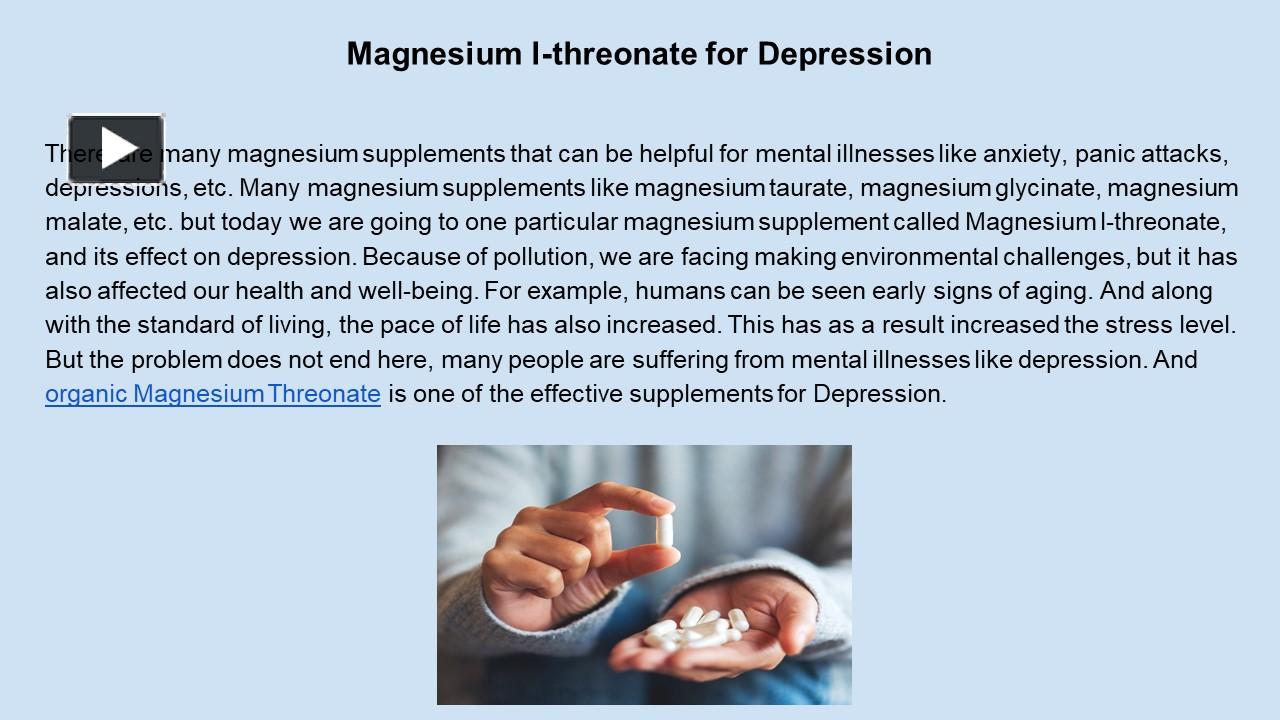 PPT Magnesium lthreonate for Depression PowerPoint presentation
