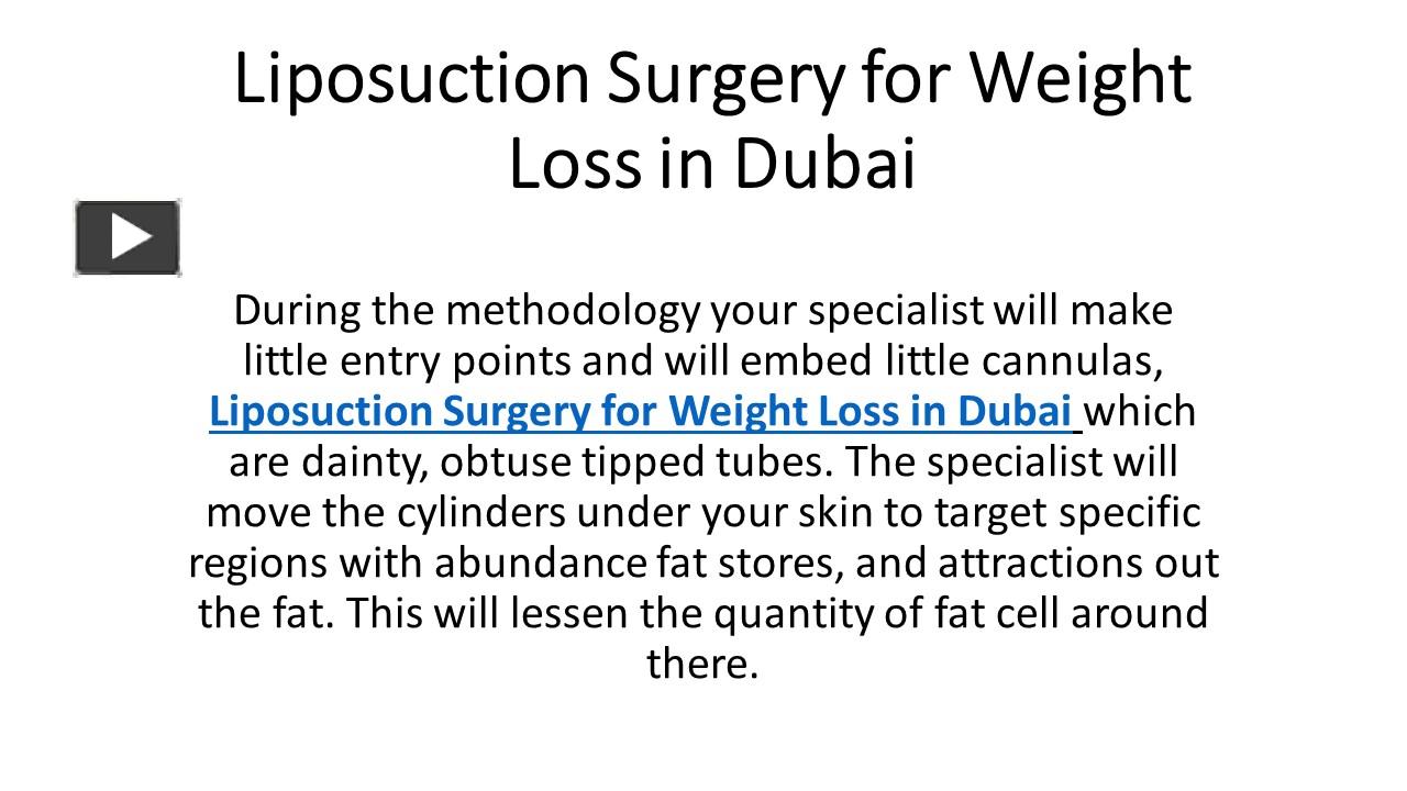 PPT Liposuction Surgery for Weight Loss in Dubai PowerPoint