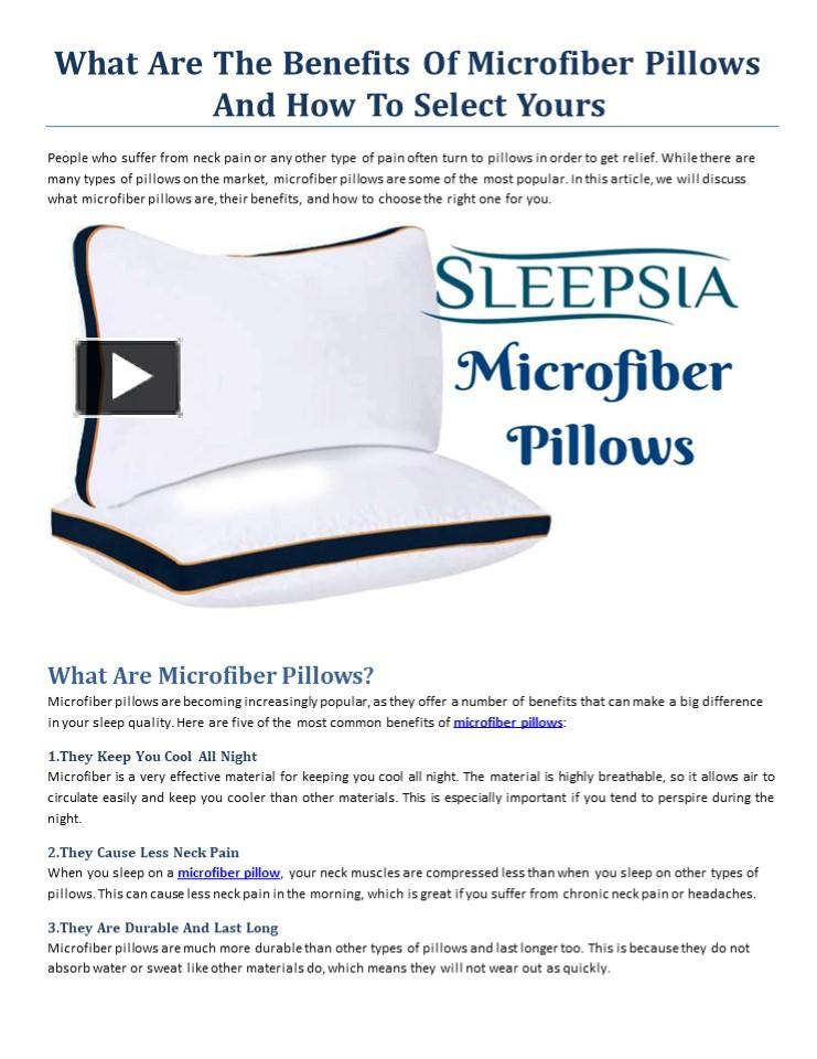 PPT What Are The Benefits Of Microfiber Pillows And How To Select