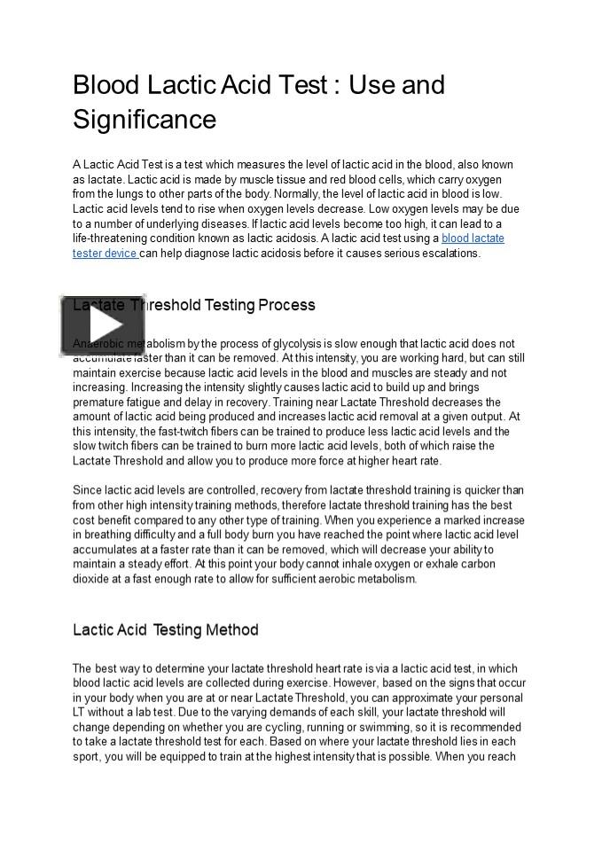 PPT Quickest Blood Lactate Measurement Device Lactate Meter Sensa