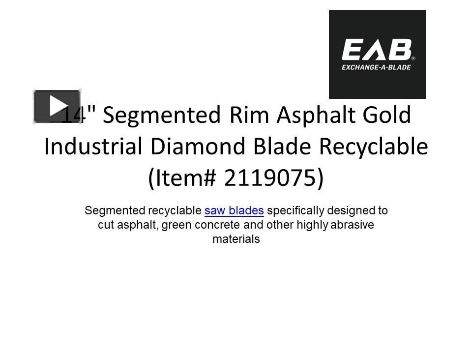 PPT 14" Segmented Rim Asphalt Gold Industrial Diamond Blade