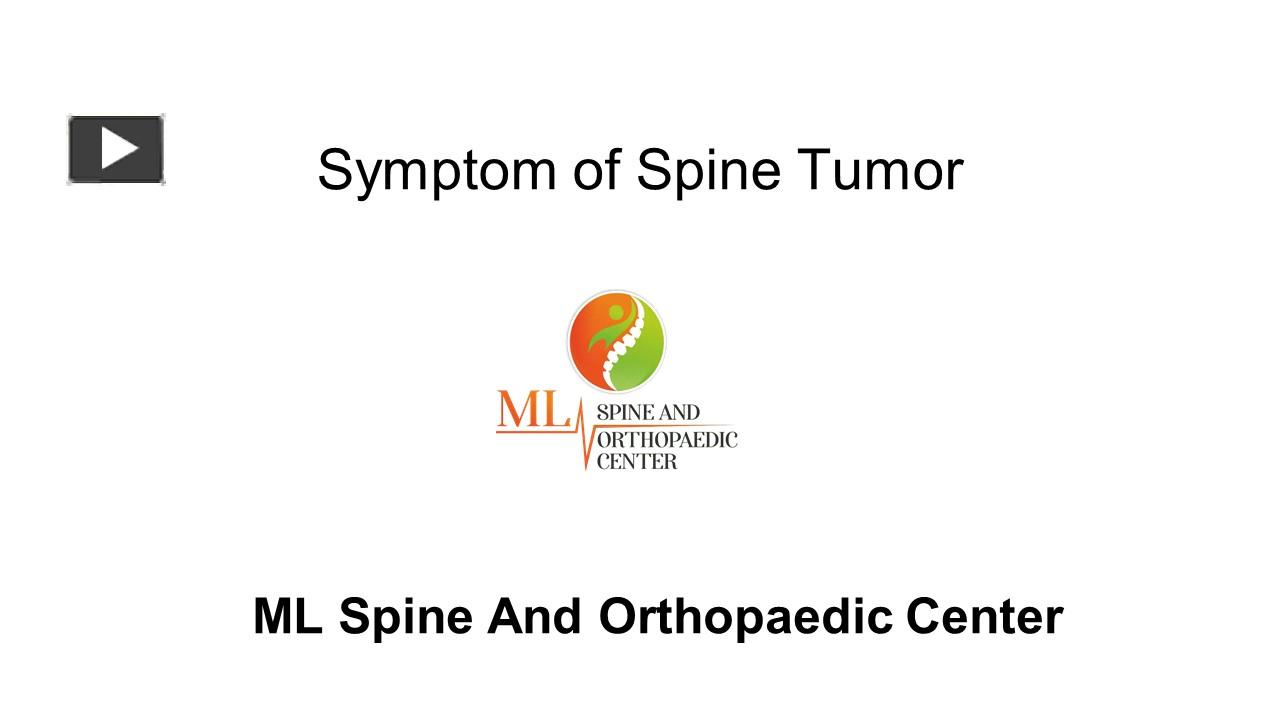 PPT Symptoms of Spine Tumor in Hindi ML Spine And Orthopaedic