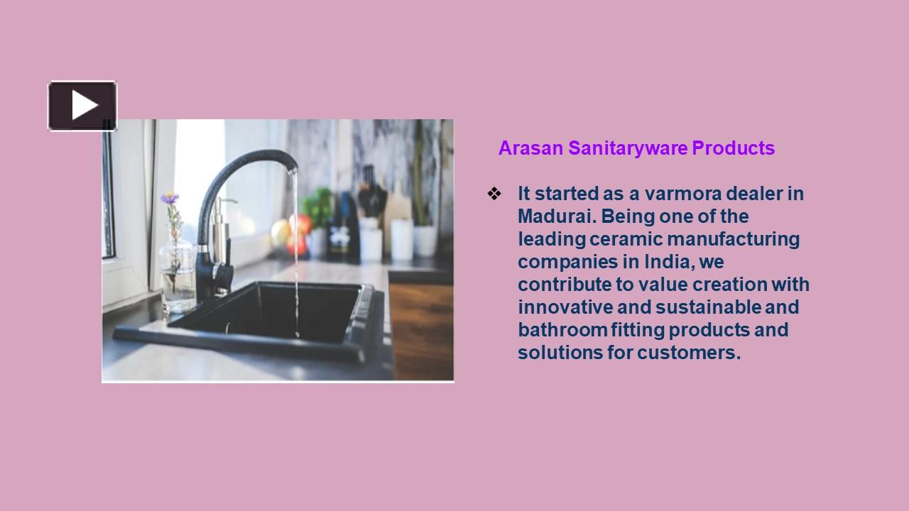 PPT sanitary ware and bathroom fitting products in madurai PowerPoint