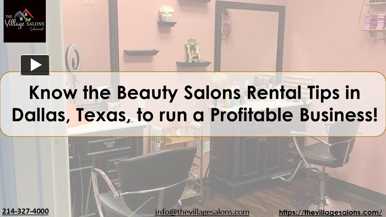 PPT Know the Beauty Salons Rental Tips in Dallas, Texas, to run a