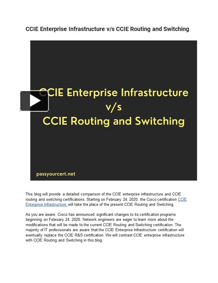 PPT CCIE Enterprise Infrastructure v/s CCIE Routing and Switching