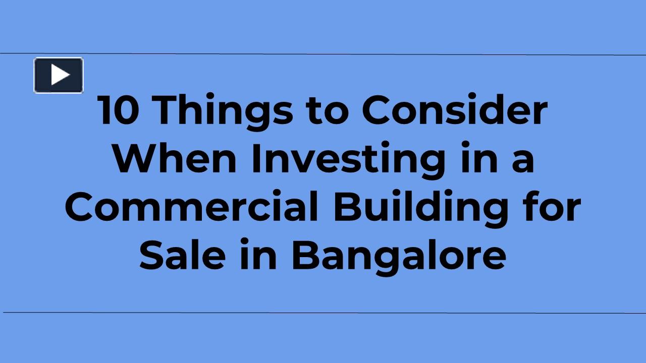 PPT Commercial Building for Sale in Bangalore Strataprop PowerPoint
