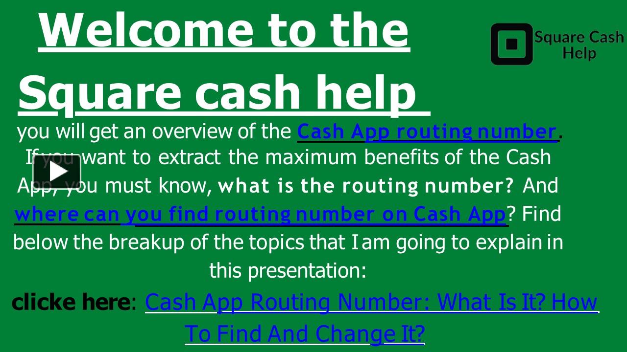 PPT What Is cash app Routing Number? An explanation of what it is and how to find it