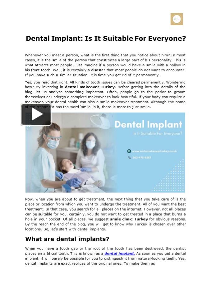 PPT Dental Implant Is It Suitable For Everyone? PowerPoint presentation free to download