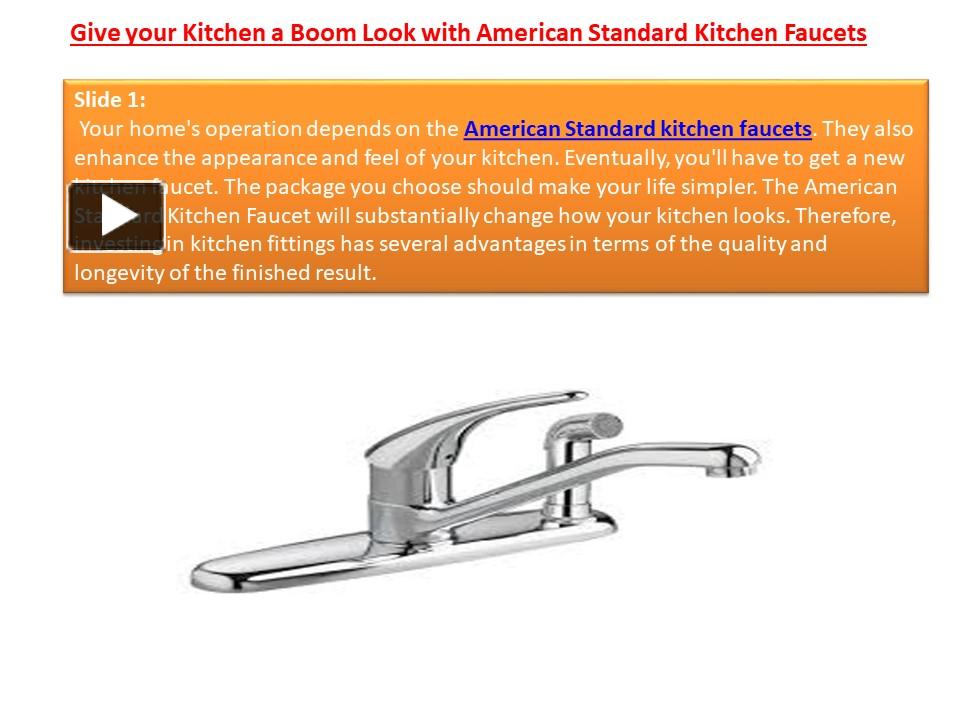 PPT Give your Kitchen a Boom Look with American Standard Kitchen Faucets PowerPoint