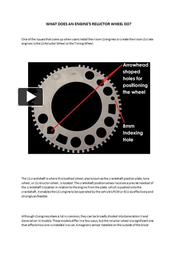 PPT Ls crankshaft reluctor wheel PowerPoint presentation free to download id 9582ceN2U3M