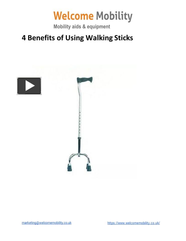 PPT 4 Benefits of Using Walking Sticks PowerPoint presentation free