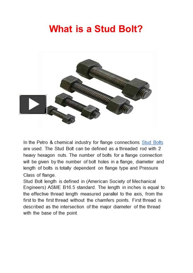 PPT What is a Stud Bolt? PowerPoint presentation free to download