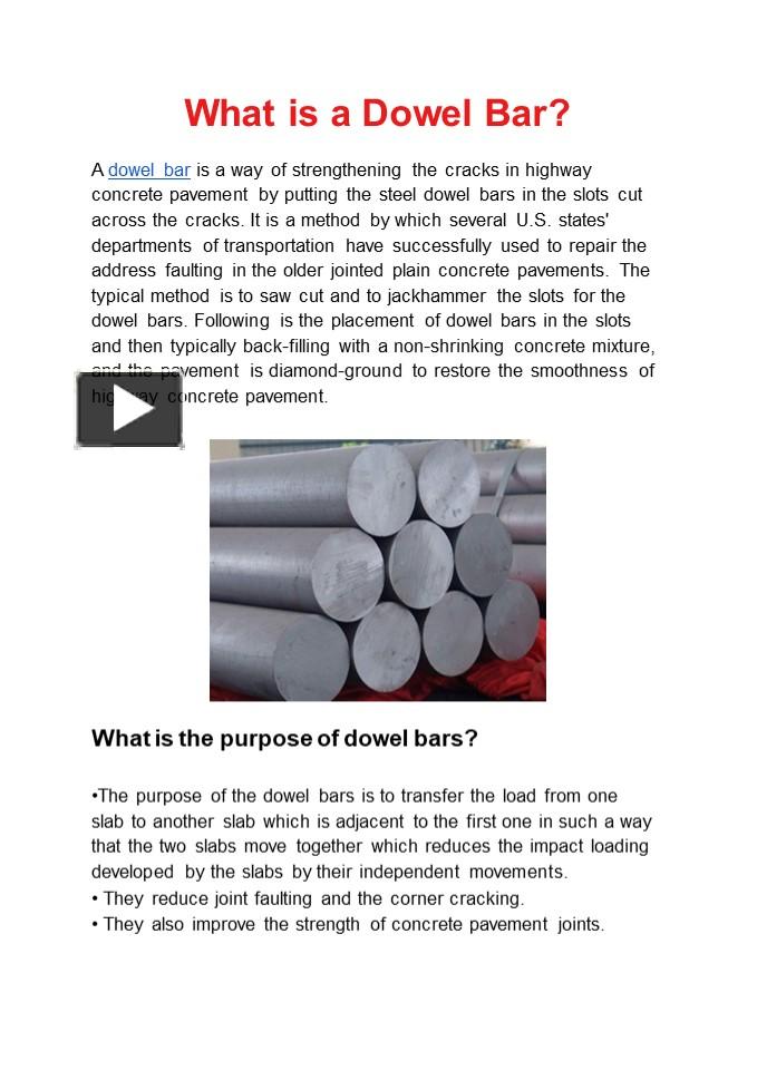 PPT What Is Dowel Bar, Their Purpose, Uses and Advantages? PowerPoint