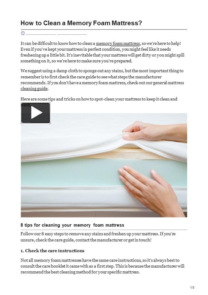 PPT How to Clean a Memory Foam Mattress? PowerPoint presentation
