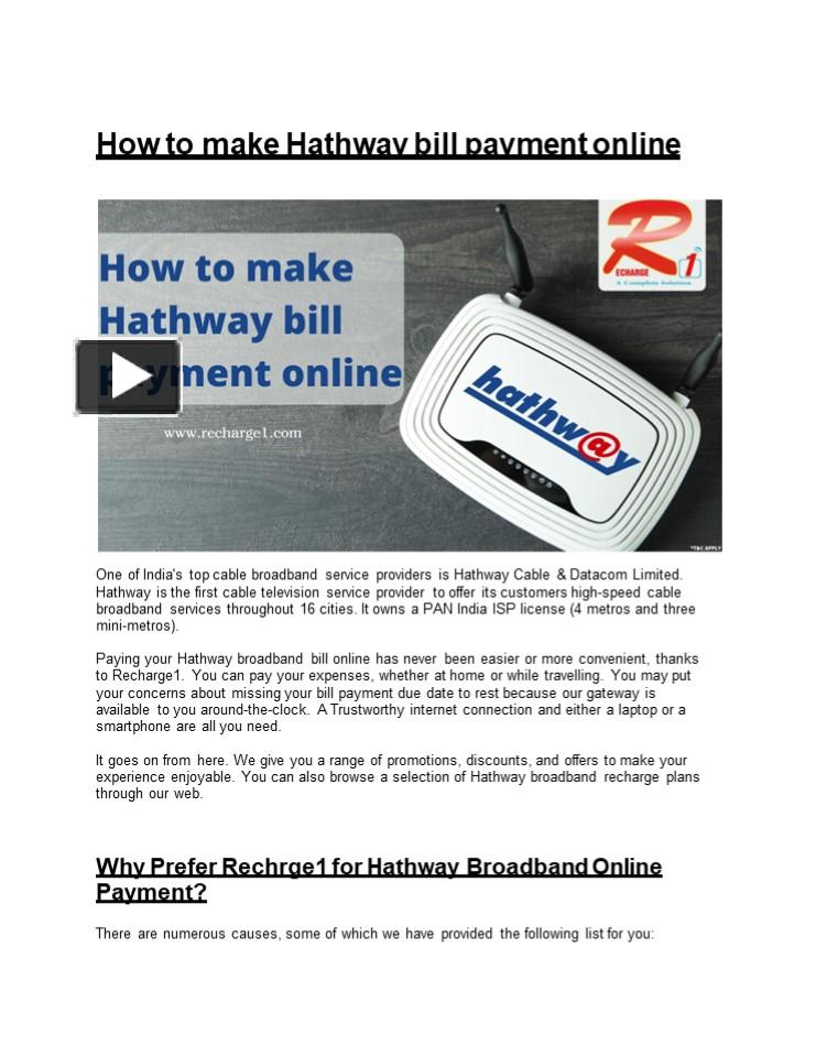 PPT How to make Hathway bill payment online PowerPoint presentation