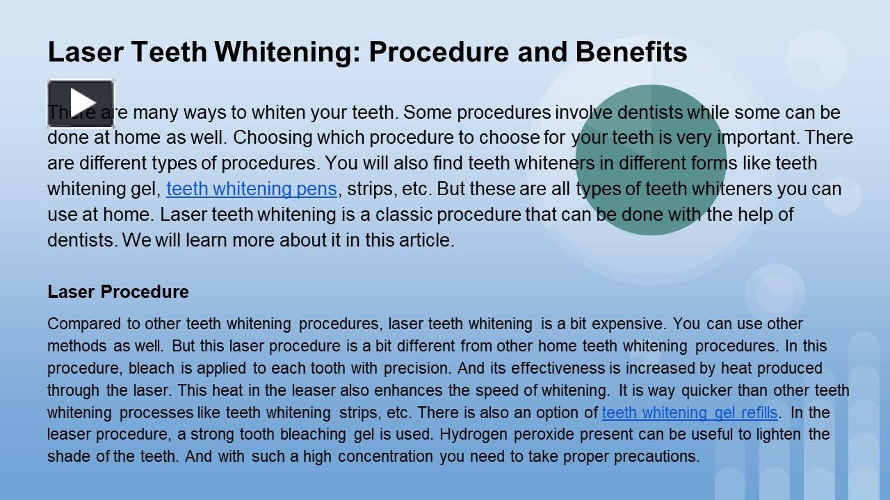 PPT Laser Teeth Whitening Procedure and Benefits PowerPoint