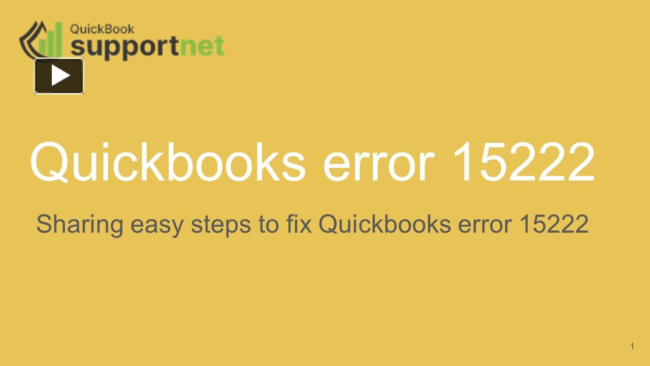 PPT How to Fix QuickBooks Payroll Update Error 15222? PowerPoint