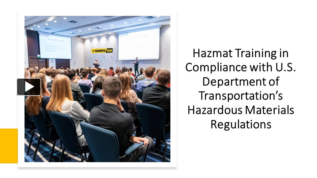 PPT Hazmat Training in Compliance with U.S. Department of