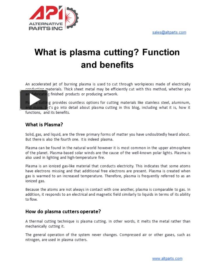 PPT What is plasma cutting? Function and benefits PowerPoint