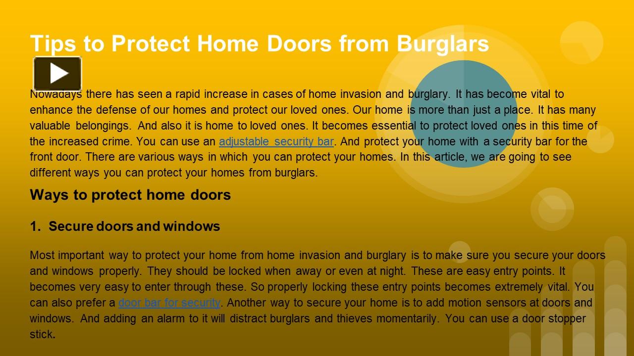 PPT Tips to Protect Home Doors from Burglars PowerPoint presentation