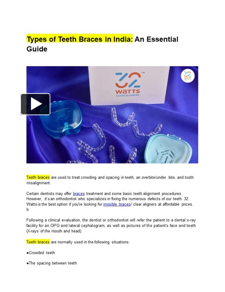 PPT Teeth Braces Price in India PowerPoint presentation free to