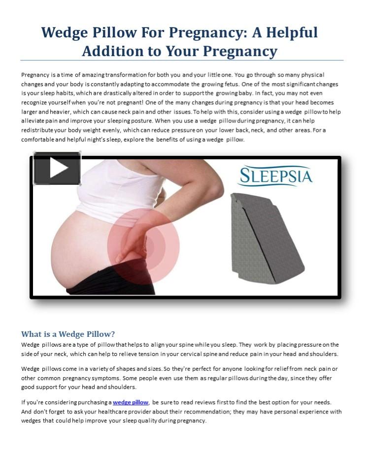 PPT Wedge Pillow For Pregnancy A Helpful Addition to Your Pregnancy