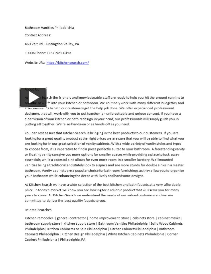 PPT Bathroom Vanities Philadelphia PowerPoint presentation free to