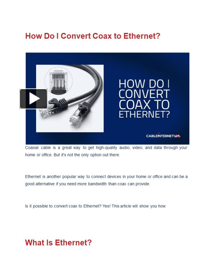 PPT How Do I Convert Coax to PowerPoint presentation free to download id 95e37a