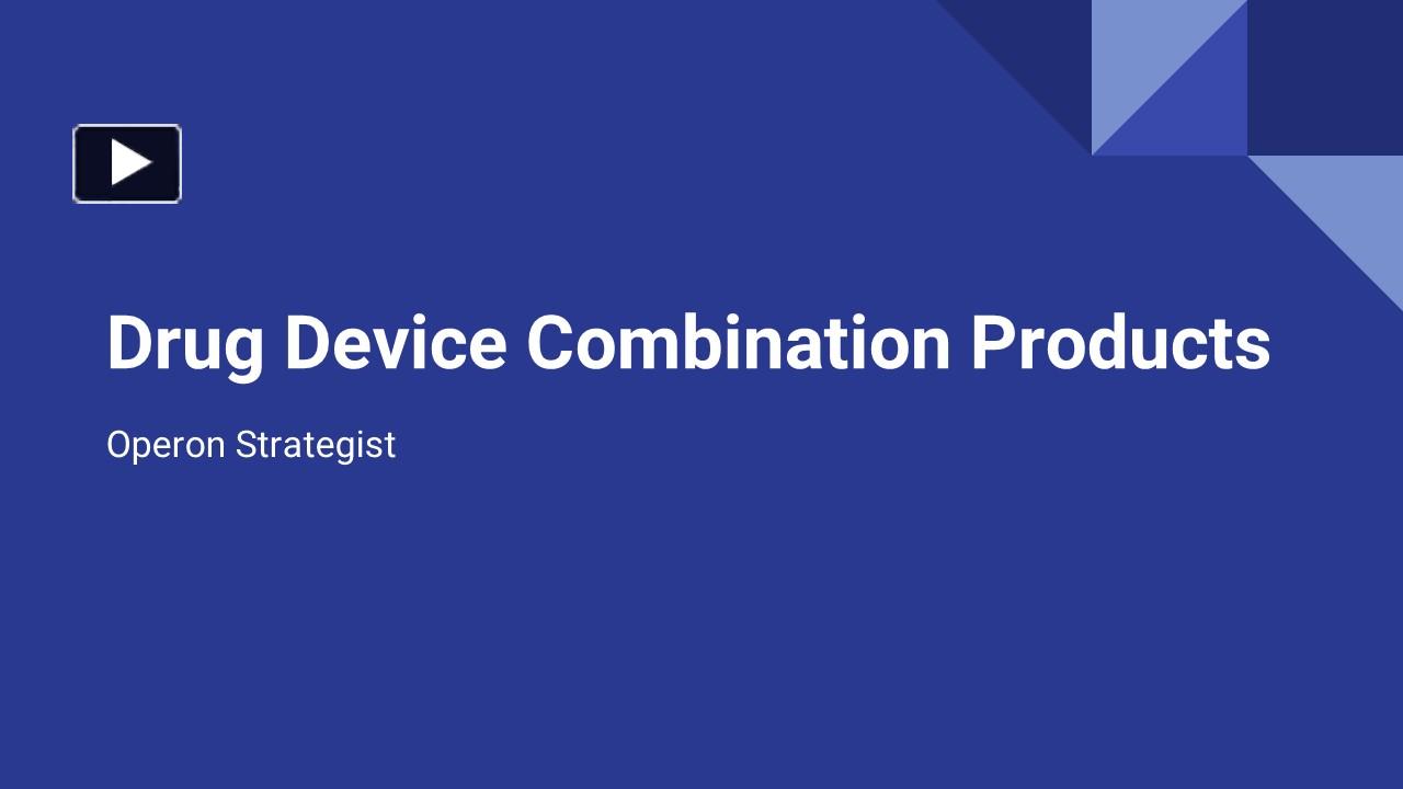 PPT FDA Guidance Drug Device Combination Products PowerPoint