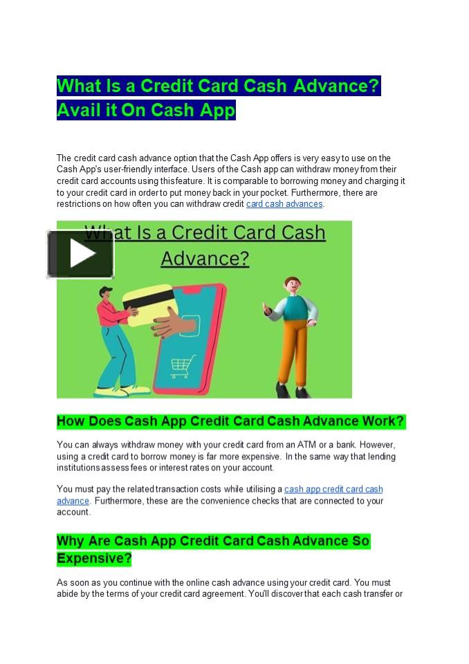 PPT What Is a Credit Card Cash Advance PowerPoint presentation free