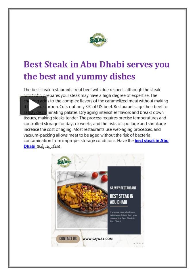 PPT Best Steak in Abu Dhabi serves you the best and yummy dishes