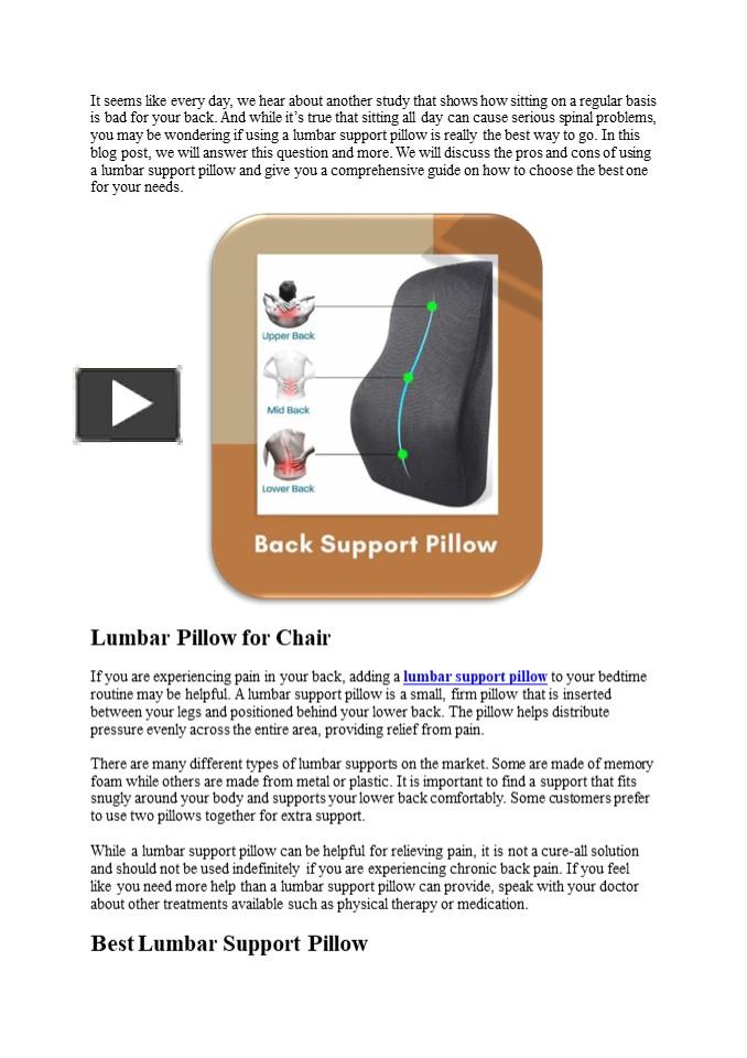 PPT Is Sitting on a Lumbar Support Pillow Good For Your Back