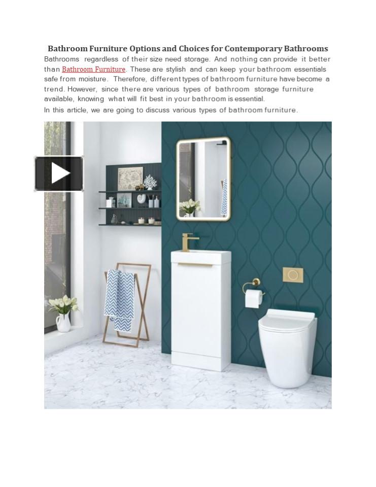 PPT Bathroom Furniture Options and Choices for Contemporary Bathrooms