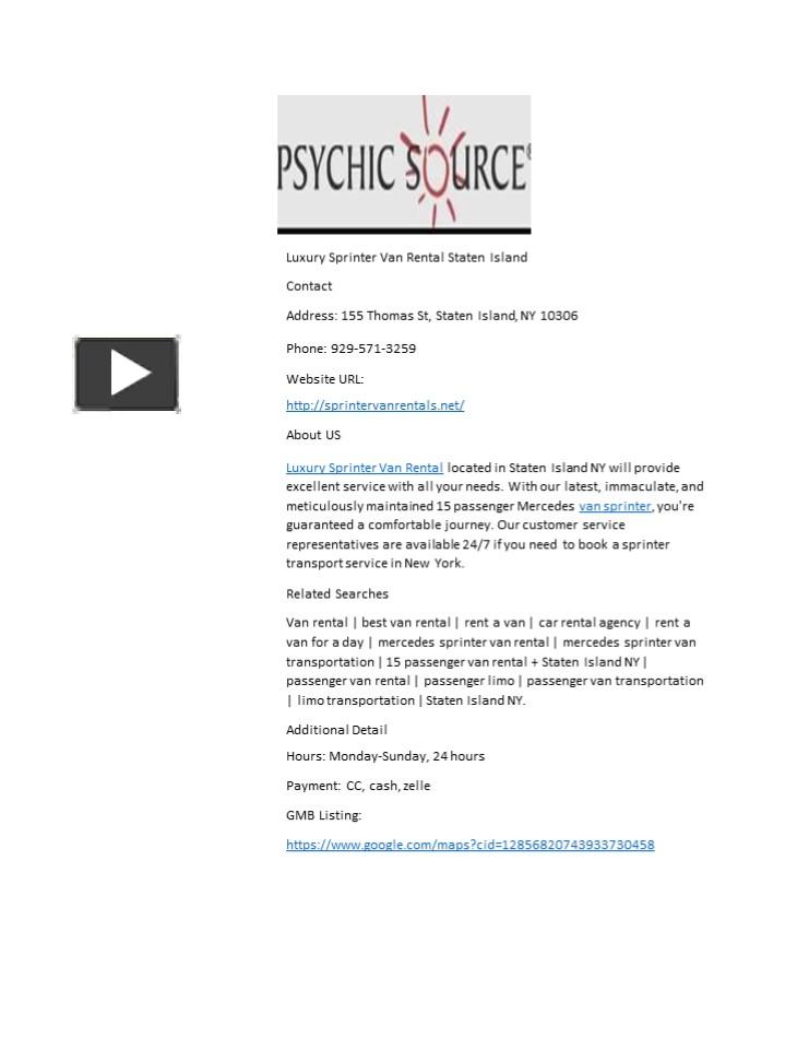 PPT Luxury Sprinter Van Rental Staten Island PowerPoint presentation