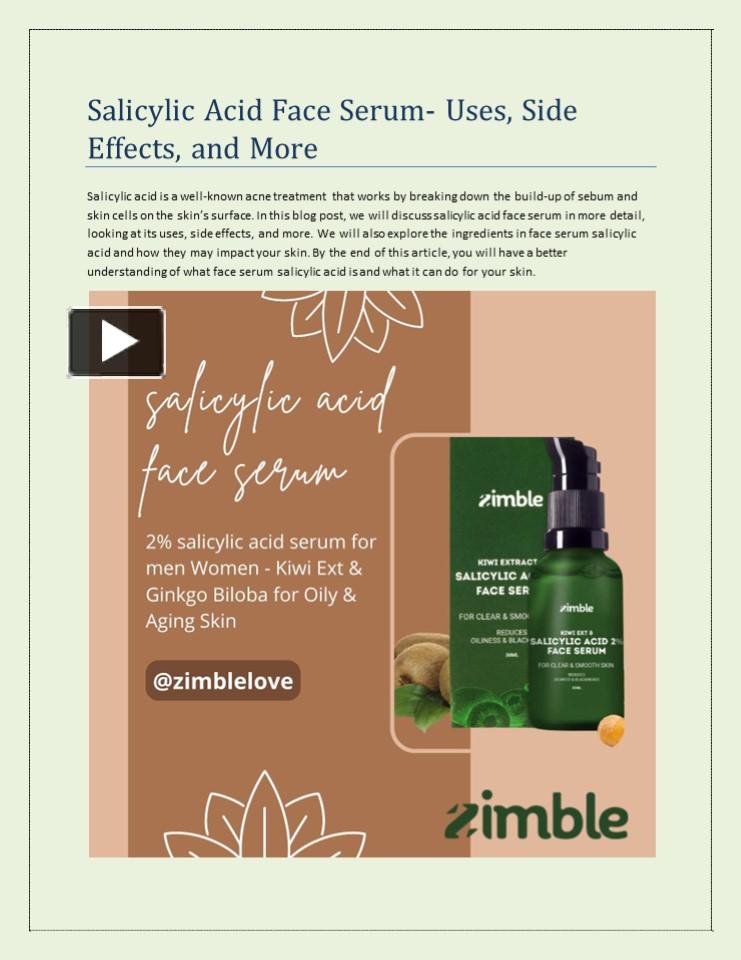 PPT Salicylic Acid Face Serum Uses, Side Effects, and More